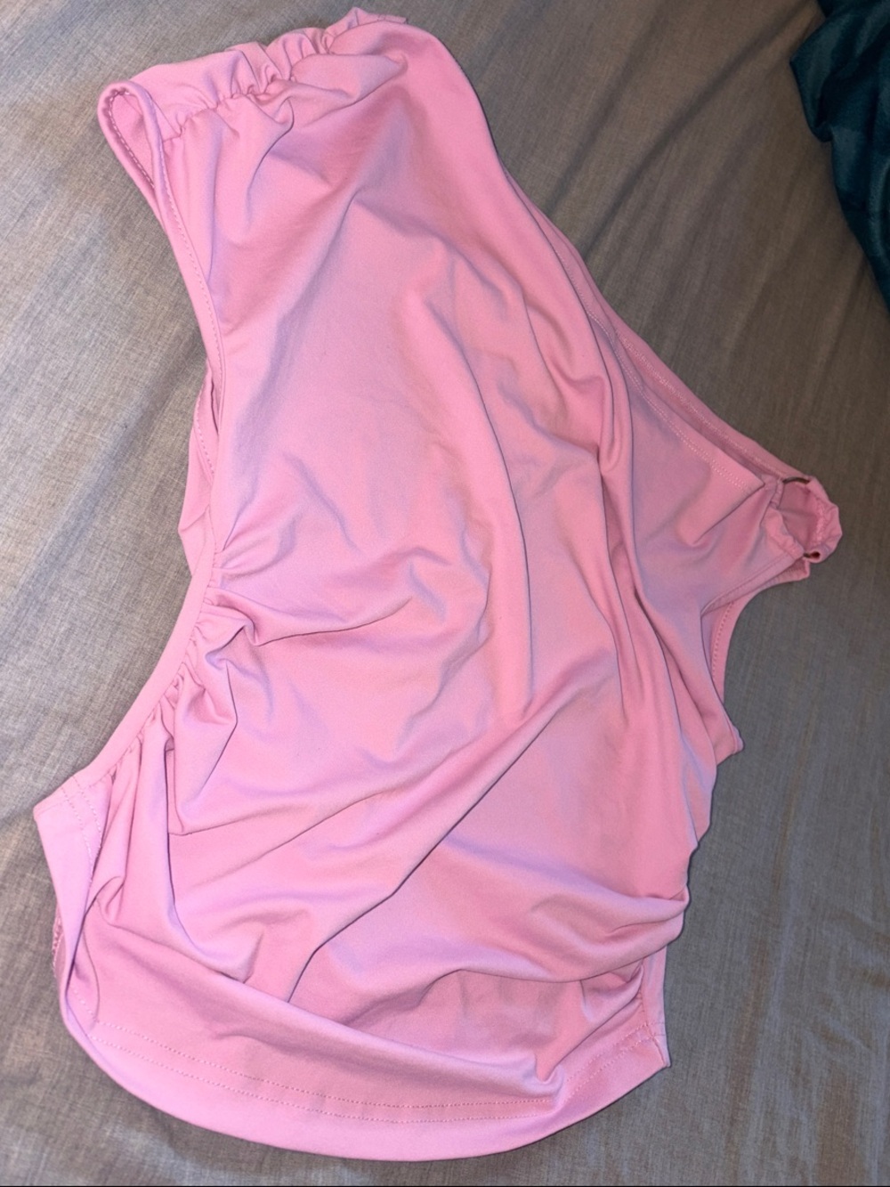 Pink Off-Shoulder Ruched Sleeve Top - Picture 3 of 3